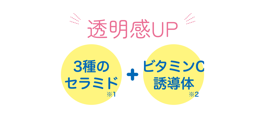 透明感UP 3種のセラミド※1 ビタミンC誘導体※2