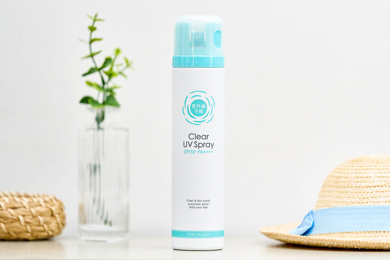紫外線予報 透明UVスプレーF｜顔・体・髪に使える日焼け止め｜紫外線