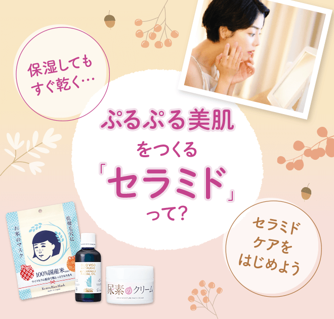 ぷるぷる美肌をつくる「セラミド」　石澤研究所　特集ページ 保湿してもすぐ乾く　ぷるぷる美肌をつくる「セラミド」って？　セラミドケアをはじめよう
