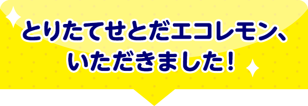 とりたてせとだエコレモン、いただきました！