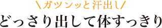 ガツンッと汗出し どっさり出して体すっきり