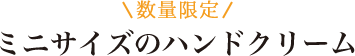 数量限定 ミニサイズのハンドクリーム