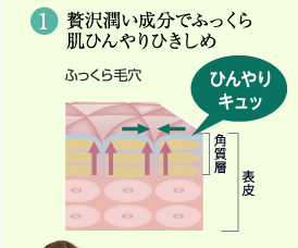 贅沢潤い成分でふっくら肌ひんやりひきしめ