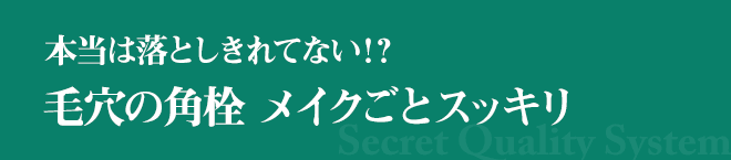 本当は落としきれてない！？ 毛穴の角栓 メイクごとスッキリ