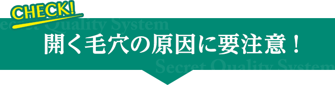 CHECK! 開く毛穴の原因に要注意!