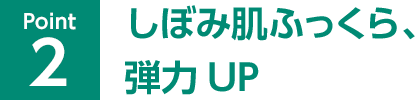 Point02 しぼみ肌ふっくら、弾力UP
