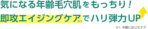 気になる年齢毛穴肌をもっちり！即攻エイジングケアでハリ弾力UP