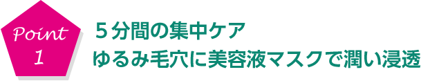 point1 ５分間の集中ケア ゆるみ毛穴に美容液マスクで潤い浸透