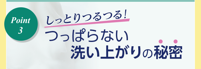 しっとりつるつる！つっぱらない洗い上がりの秘密