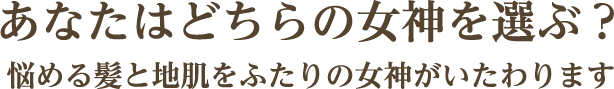 あなたはどちらの女神を選ぶ？ 悩める髪と地肌をふたりの女神がいたわります