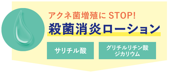 アクネ菌増殖にSTOP! 殺菌消炎ローション サリチル酸 グリチルリチン酸ジカリウム