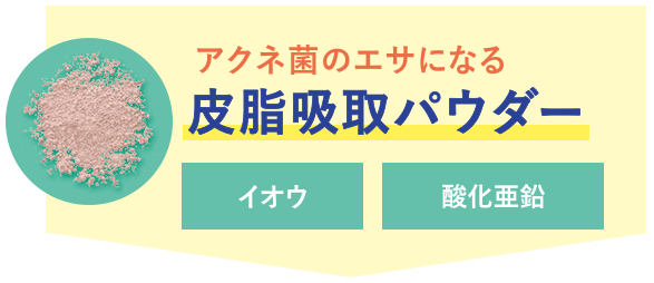 アクネ菌のエサになる皮脂吸収パウダー イオウ 酸化亜鉛