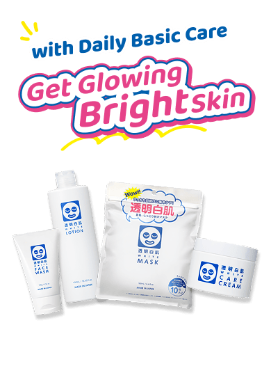 Get Glowing Bright Skin with Daily Basic Care TRANSPARENT White Face Wash / White Lotion / White Care Cream / White Mask N