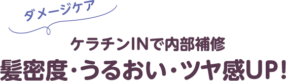 ケラチンINで内部補修 髪密度・うるおい・ツヤ感UP！