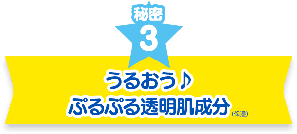 秘密３　うるおう♪ぷるぷる透明肌成分（保湿）