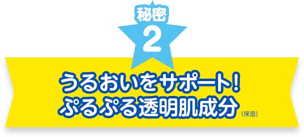 秘密２　うるおいをサポート！ぷるぷる透明肌成分