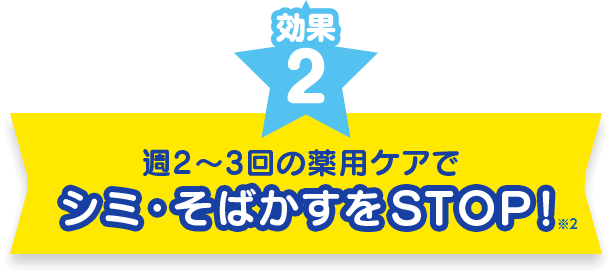 効果2　続けてうれしい♪　シミ・そばかすをSTOP！