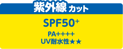 紫外線カット SPF50+ PA++++ UV耐水性☆☆
